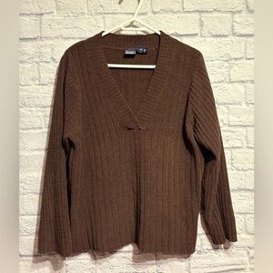 B.U.M Equipment Chocolate V-Neck Sweater 1X